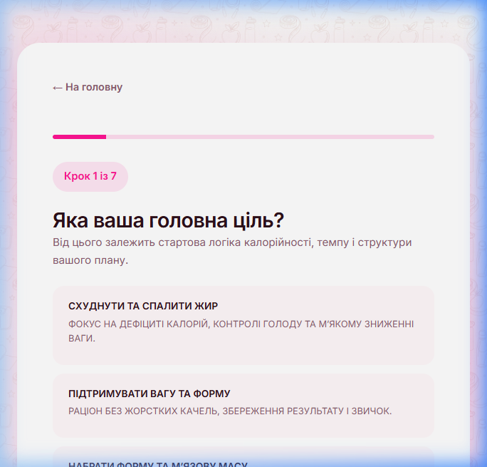 Екран анкети Forma